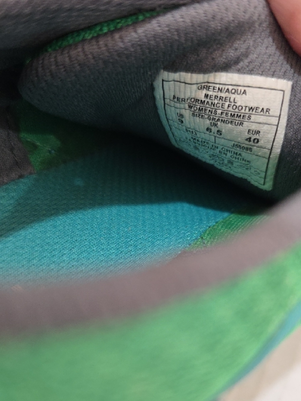 Merrell  Barefoot Vibram Womens Green and Teal Trail Sneakers Size 9 - Picture 9 of 10